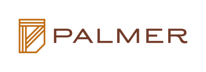 palmer logo on a gray background at The  Palmer